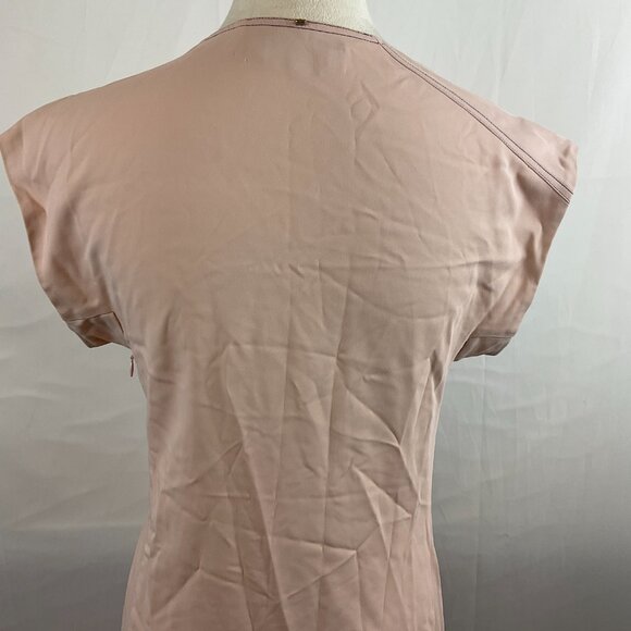 Sportmax Dress M Light Pink Cap Sleeve Pleat Ruched Detail Max Mara - Picture 10 of 13